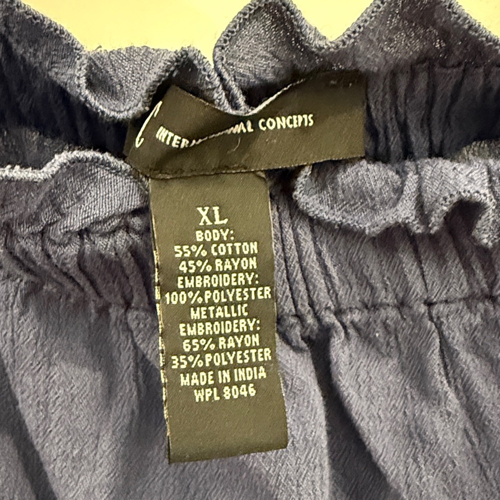 INC Blue off-the-shoulder blouse, Woman’s XL - Picture 3 of 4